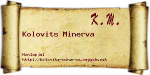 Kolovits Minerva névjegykártya